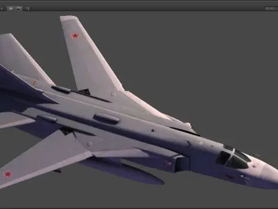 Sukhoi Su-24 Russian tactical strike bomber Low-poly 3D model