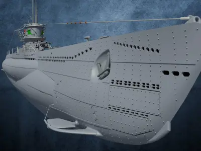 U-Boot Typ VIID detailed 3D model