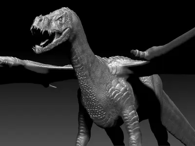 Dinosaur Iron Fire Dragon Sculpt Project 3D model