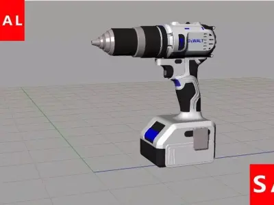 Electric drill Low-poly 3D model