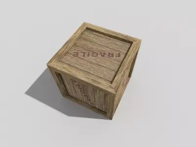 low poly wooden box Low-poly 3D model purchase