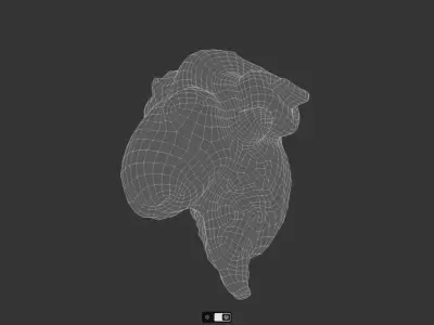 Wooden Ram Head Low-poly 3D model