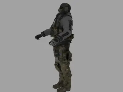 soldier elon Low-poly 3D model