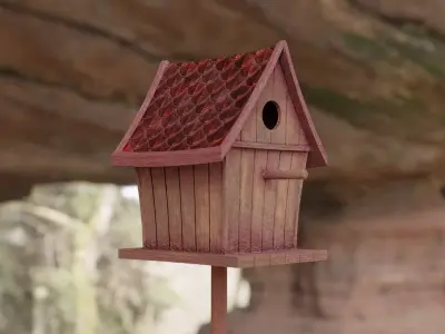 Bird House Low-poly 3D model get
