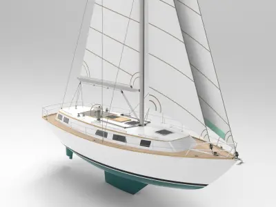 12m Cutter Sailboat 3D model
