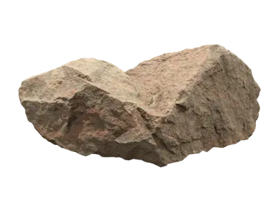  Warm Toned Notched Rough Large Rock Boulder Model 