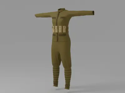 WW1 Soldier Uniform Low-poly 3D model