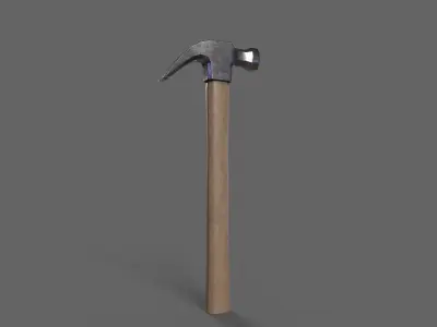 PBR Claw Hammer Wood1 Low-poly 3D model