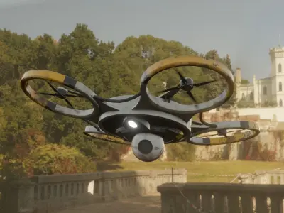3D Quadrocopter drone Free low-poly 3D model