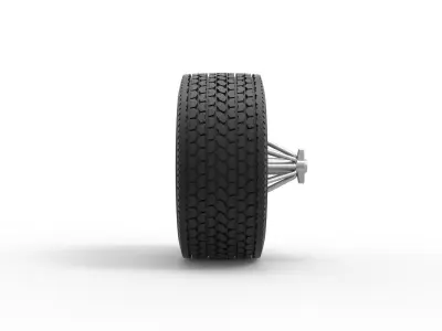 Super single custom Slab wheel of semi truck Scale 1 to 25 3D print model