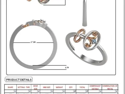 50 LADIES RING  3D print model