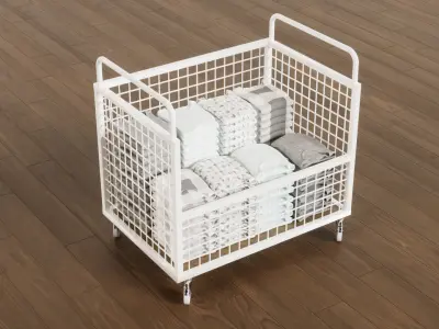 3D Industrial Goods Transport Trolley 3D model