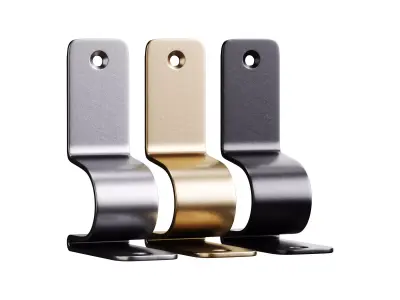 Polished Nickel Stair Runner Rod Bracket holder 3D model