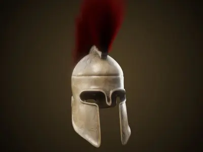 Ancient Greek Helmet Collection Low  High Poly Low-poly 3D model
