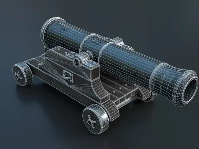 Medieval Cannon PBR 3D model