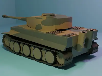 WW2 Pz Kpfw VI Tiger Low-poly 3D model
