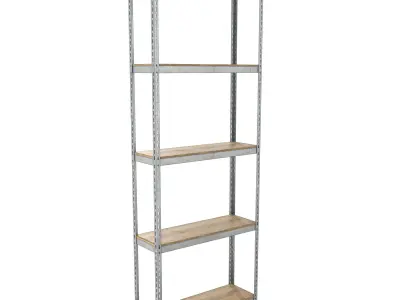 Industrial metal shelving Low-poly 3D model