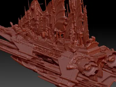 Sci-Fi Emperors Fin ship palace 3  3D model