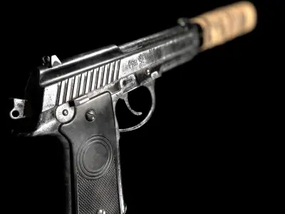 PRB92 Pistol WITH SUPPRESSOR Low-poly 3D model