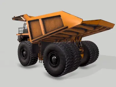 Old Industrial Vehicle Mine Truck Low-poly 3D model