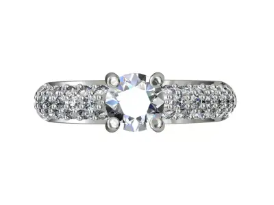 Jewelry Solitaire Band Ring Women Ring-JT6 3D print model