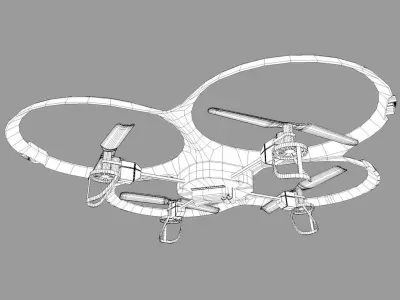 UDI U818A Drone Quadocopter Low-poly 3D model