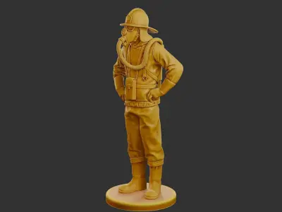 Czechoslovakian firefighter 90s 001 3D print model
