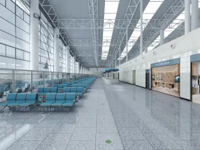 Airport Terminal Interior 02 3D model