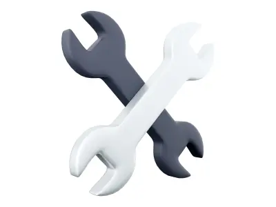 Adjustable wrench cartoon icon 3D model