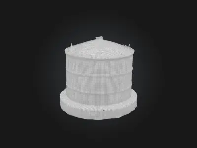 Rusted Water Tank Low-poly 3D model