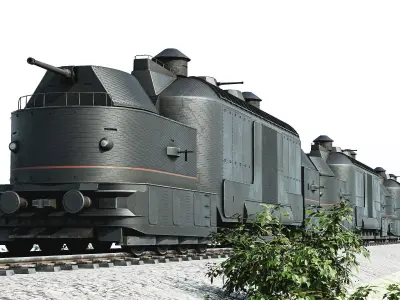 Armoured Train Low-poly 3D model