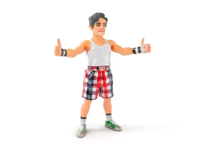 Young Athlete Character Model Rigged and Animated Low-poly 3D model