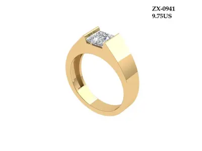 Solitaire Princess Ring 3D print model purchase