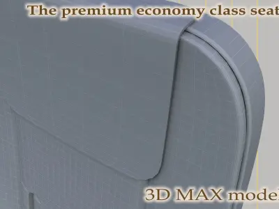 the premium economy class seat  3D model