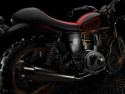 Cafe Racer Low-poly 3D model