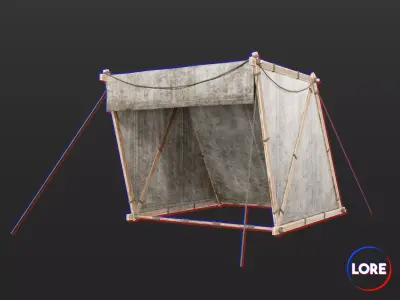Medieval Knightly Camp Tent Medium Low-poly 3D model