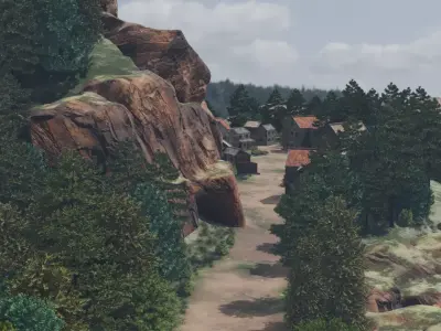 Mountain Village Overview 3D model purchase