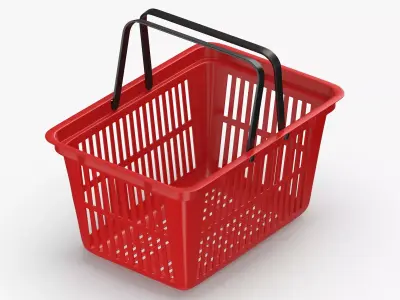 Plastic Shopping Crate 02 Red 3D model