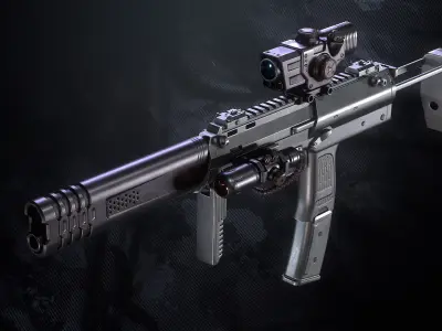 PM-70 SMG Low-poly 3D model