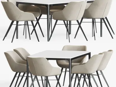 Dining Set chair - person 3D model