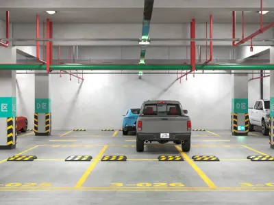 Filled Underground Parking 3D model