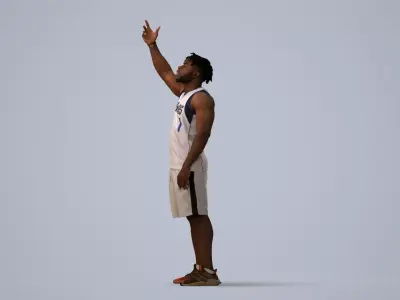 00483Aaron004 - Adult Black male exercising in summer 3D model