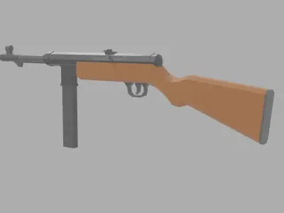 Low Poly MP-40 machine gun Low-poly 3D model