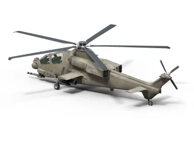 Military Helicopter Low-poly 3D model get