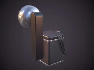 Old antique camera Low-poly 3D model