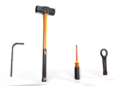 Hardware tools Low-poly 3D model