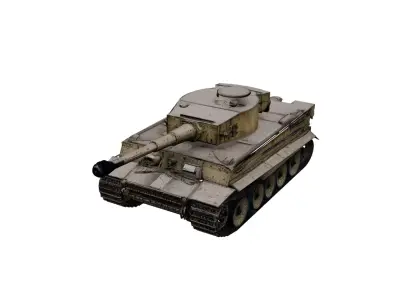 Tiger I Classic Tank Low Poly WWII Heavy Tank Model Low-poly 3D model