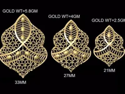 vr-pnd2086 gold leaf piercings 3D print model