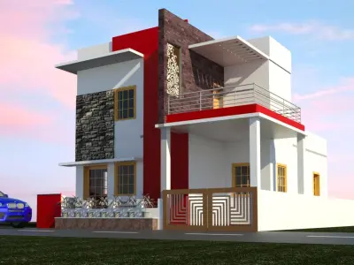 SIMPLE HOUSE INTERIOR AND EXTERIOR DESIGN REVIT Free 3D model