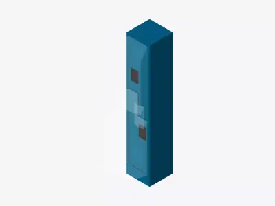 Locker - Metal - Locka - Classic - 2 Person Z Low-poly 3D model
